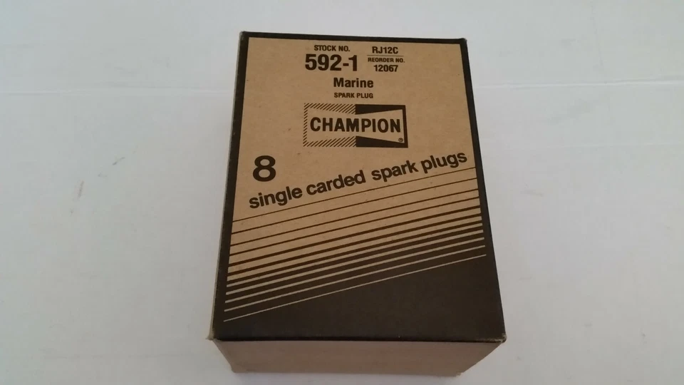 LOTE DE 8 bujías marinas Champion 592-1 RJ12C Foto 1 de 1