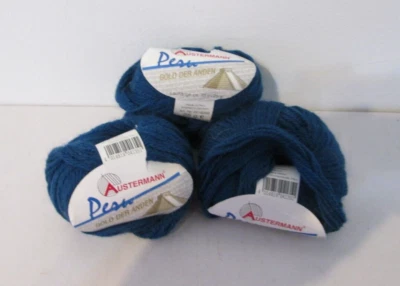 3 Balls Austermann Gold Der Anden Yarn Alpaca Merino #15 Teal 75g Total - Image 1 of 3
