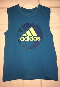 NWT Adidas Boys Tank Top 4 Muscle Shirt SR$19 Basketball Aqua AA6400 - Picture 1 of 4
