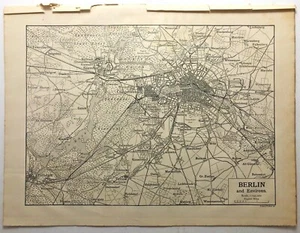 1910 Vintage BERLIN Atlas Map Old Authentic Antique Encyclopedia Britannica - Bild 1 von 6
