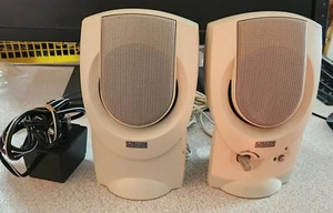 ALTEC LANSING AVS200 COMPUTER SPEAKERS - 120V VINTAGE/WHITE UCT-45 W Power Suppl - Afbeelding 1 van 2