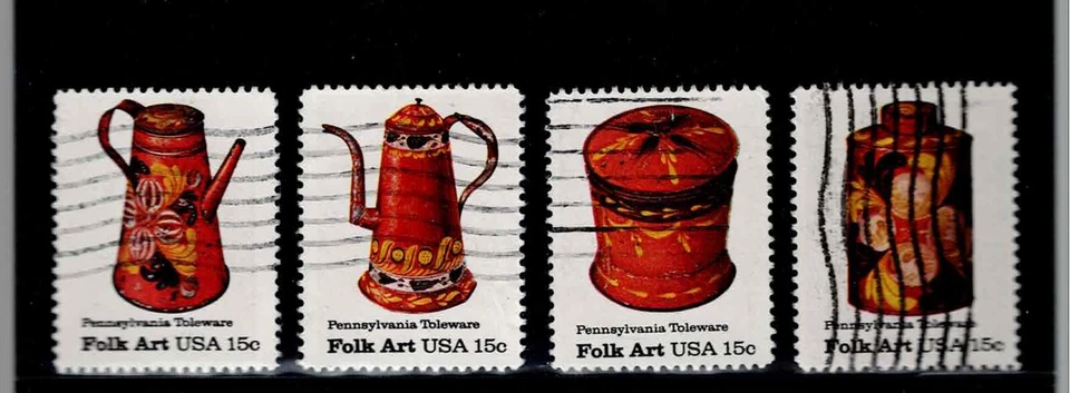 US Scott #1775-78, Singles 1979 Folk Art 15c FVF Used - Image 1 of 1