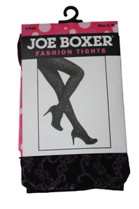 Joe Boxer Women's Black/Purple Floral Fashion Tights S/M - Picture 1 of 5