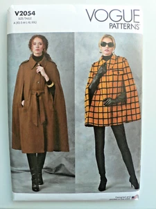 Capa y cinturón de mezclilla de lana sin forro para damas patrones de costura de moda V2054 talla XS-XXL 4-26 - Imagen 1 de 9