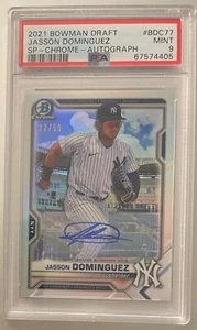 2021 Bowman Draft Chrome Variation Autograph #BDC-77 Jasson Dominguez PSA 9 Mint - Picture 1 of 1