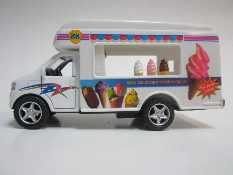 Kinsmart Softy Ice Cream Truck diecast model with pull back action 5" fun toy - Image 1 of 3