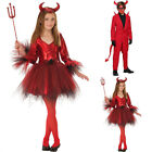 Kids Boys Girl's Devil Costume Halloween Satan Demon Child Fancy Dress Outfit!Ё
