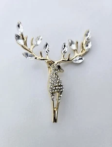 Broche Ciervo Navidad Alce Metal Esmaltado Regalo Mujer Chica Moda Casa Dorado - Imagen 1 de 2
