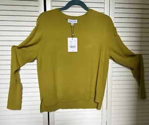 New Citron Sweater Gibson Latimer Long Sleeve Hi-Lo Knit Crew Neck Sz M - Picture 1 of 14
