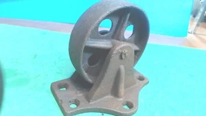 Vintage- Steel & Cast Iron- Industrial  Fixed Wheel- Heavy Duty- 3.875 " diamete - Picture 1 of 5