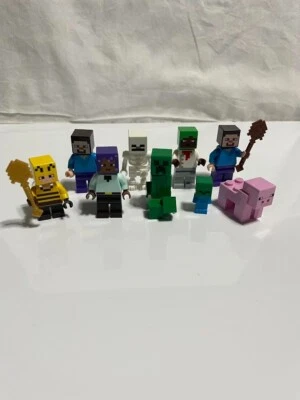 Lego 8 Minifiguras Mincraft y un Cerdo Usado Buen Estado #22 Bolsa 22 Foto 1 de 4