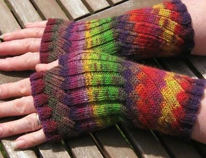 Fingerless Glove / Wristwarmer Knitting Pattern by Woolstack - Picture 1 of 2