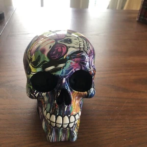 Decorative Skull Psychedelic Brand Heavy Resin . Skeletons and scary faces￼. - Picture 1 of 12