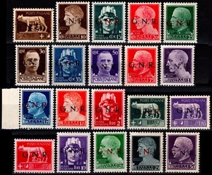 R.S.I. 1943 - Emissione "imperiale" sovrastampata "G.N.R." (20 val. MNH**) - Imagen 1 de 2
