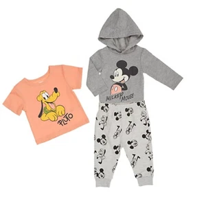Disney ☆ Baby Boys' Mickey Mouse & Pluto 3-Piece Pants Set ☆ Sizes 12-24 Months - Picture 1 of 3
