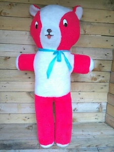 Vtg 50s 60s  Plush Carnival Prize Bear Stuffed Animal  30" Worlds Fair USA CLEAN - Picture 1 of 14