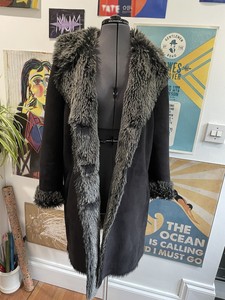 black suede fur lined jacket