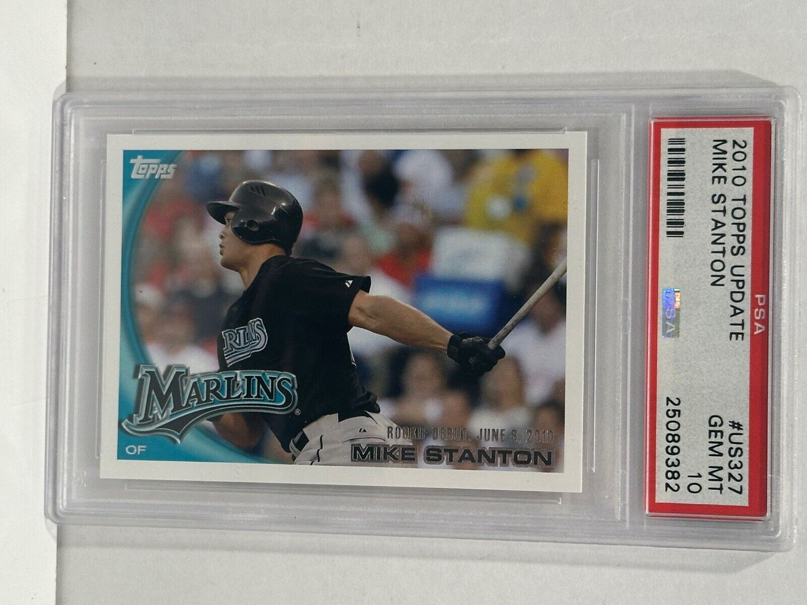 PSA 10 2010 Topps Update Rookie Debut Mike (Giancarlo) Stanton #US-327 Gem Mint