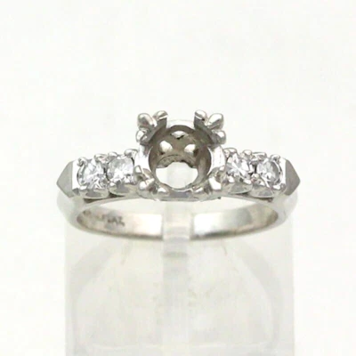 Anillo de compromiso de platino con montaje vacío y diamantes de 0,24 cttw - tamaño 5,5 Foto 1 de 4