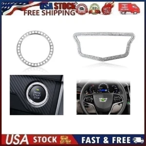 Bling Car Button Start Switch Horn Decor Ring Trim for Cadillac XTS ATS Small - Picture 1 of 14