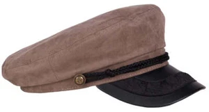 Greek Fisherman Cap Hat Taupe With Rope Hat Band One Size Yachting Sailing Lace - Picture 1 of 18