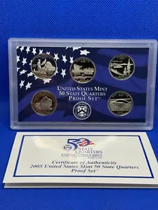 USA 2005 5 Coin State Quarters Proof Set with Original Case + COA - Picture 1 of 2