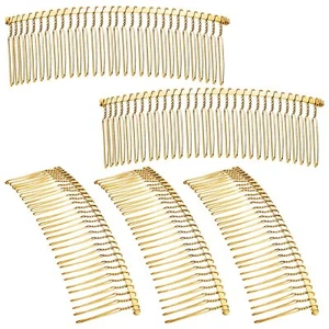 5 Pcs 30 Teeth Hair Clip Combs Metal Wire Hair Combs Bridal Wedding Veil Combs - Picture 1 of 6