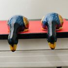 2 X Reducta London Very Nosy Ceramic Duck Ducks Pair Blue EUC Vtg