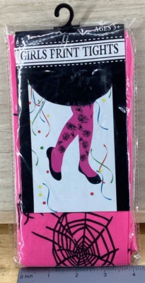 Medias rosa con estampado de araña negra Foto 1 de 2