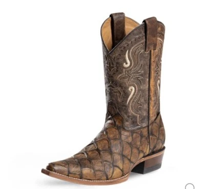 Nuevas Botas Vaqueras Patrón Armadillo Cuero Hechas a Mano Estrellas y Rayas México 8.5 Foto 1 de 4