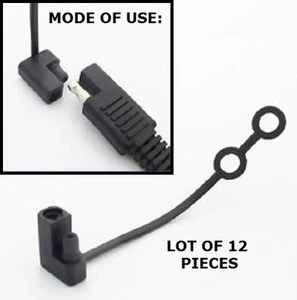 Lot of 12 Cap SAE 2 Pin Flat Plug Battery charge trickle Charger Solar Panel - Picture 1 of 3