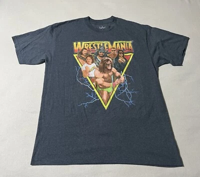 Camisa WWE Para Hombres 2XLT Azul Claro Wrestlemania Gráfico Ultimate Warrior Wrestling T Foto 1 de 4