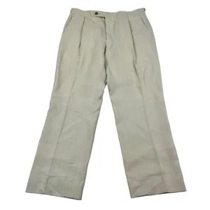 Pantalone uomo plissettato lino panna nuovo e Lingwood taglia 34 ottimo - Foto 1 di 23