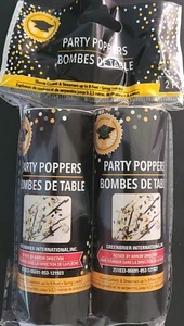 Graduation Confetti Streamer Party Confetti Streamer Poppers 2/Pk - Picture 1 of 2