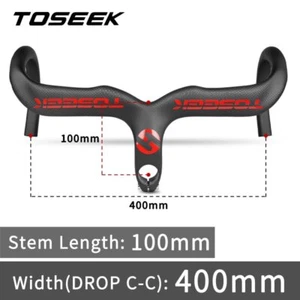 Bicycle Handlebar 400/420/440mm Carbon fiber Road Bicycle Drop Bar with Stem - Picture 1 of 48