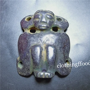 1PC Crafts Iron Stone Man Face Sun Man Red Mountain Culture Pendant - Picture 1 of 4