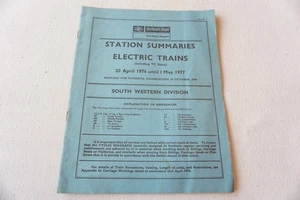 1976 Station Summaries for Electric Trains Trains Southern Region SW Div  - Picture 1 of 5