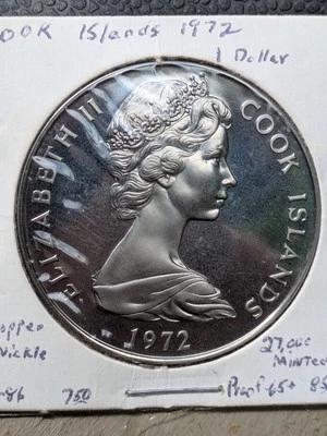 COOK ISLANDS DOLLAR 1976 PROOF COIN Statue Belly Yoga - Image 1 of 2