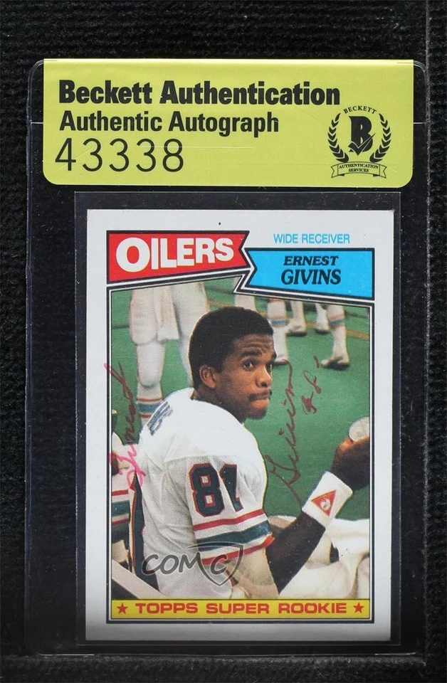 BAS 1987 Topps Ernest Givins #310 Authentic Auto Rookie RC - Image 1 of 2
