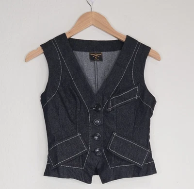 Chaleco de mezclilla Vivienne Westwood Anglomania Y2K talla 8 EE. UU./IT 42 para mujer Foto 1 de 4