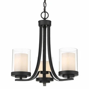 Z-Lite 426-3C Willow 3 Light 16"W Pillar Candle Chandelier - Black - Picture 1 of 10