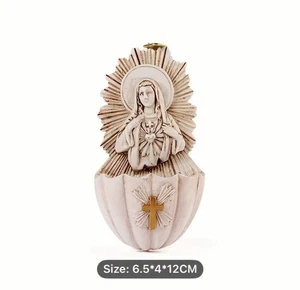 Virgin Mary Font Catholic Gypsy Romany Our Holy Mother Wall Mounted Holy Water - Picture 1 of 4