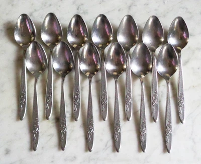 Ekco Eterna Carolyn Custom Stainless Japan 6 1/4 inch Set of 13 Teaspoons - Image 1 of 3