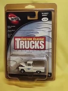 100% Hot Wheels Custom Classics Magazine '59 Chevy Apache White W Protector 🔥A9 - Bild 1 von 15