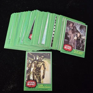 Juego completo de 66 tarjetas verdes Topps Star Wars Serie 4 1977 excelente-nuevo - Imagen 1 de 16