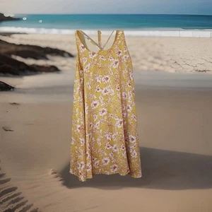 BP Minidress Mini Abito Med Giallo Bianco Arancio Fiori Carino Primavera Estate Nuovo Senza Etichette - Foto 1 di 5