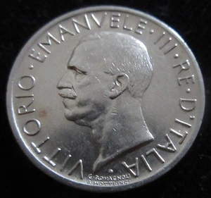 MDS ITALIA ITALIA 5 LIRE 1927 R "VITTORIO EMANUELE III.", ARGENTO #R - Foto 1 di 2