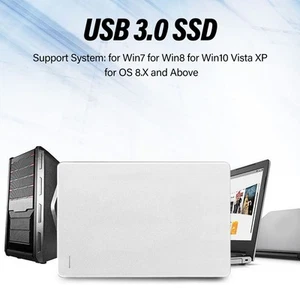 2.5in External Hard Drive Portable USB3.0 5Gbps High Speed Ultra Slim Metal E FY - Afbeelding 1 van 64
