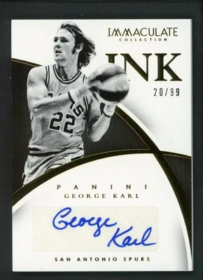 2014-15 GEORGE KARL 20/99 AUTO PANINI IMMACULATE COLLECTION INK AUTOGRAPHS - Image 1 of 2