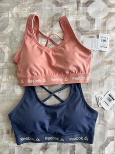 Sujetador deportivo Reebok azul coral pequeño para dama paquete de 2 - Imagen 1 de 7